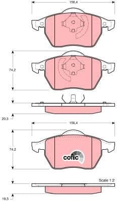 Brake Pad Set, disc brake COTEC GDB1275 - image 3