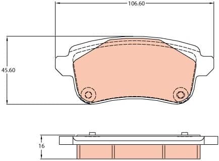 Brake pads rear, Top Quality GDB2136 - image 2