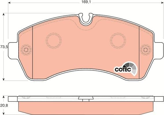 Brake pads front, Top Quality GDB1696 - image 2