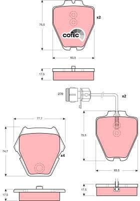Brake Pad Set, disc brake COTEC GDB1371 - image 3