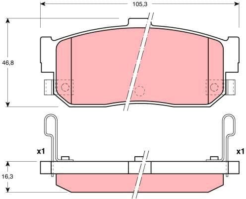 Brake Pad Set, disc brake GDB3181 - image 2