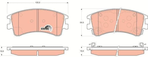 Brake Pad Set, disc brake COTEC GDB3310 - image 3
