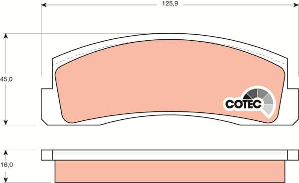 Brake Pad Set, disc brake COTEC GDB265 - image 3
