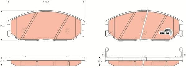 Brake Pad Set, disc brake COTEC GDB3297 - image 3