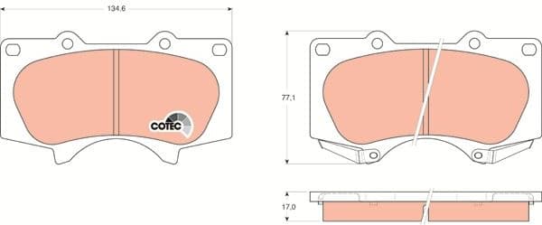 Brake Pad Set, disc brake COTEC GDB3364 - image 3