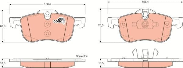 Brake Pad Set, disc brake COTEC GDB1374 - image 3