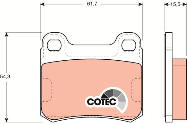 Brake Pad Set, disc brake COTEC GDB911 - image 3