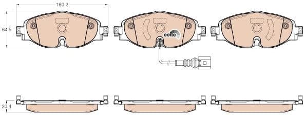 Brake pads front, Top Quality GDB1956 - image 3