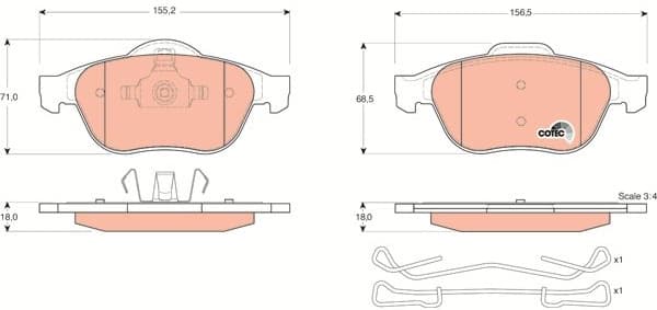 Brake pads front, Top Quality GDB1468 - image 2