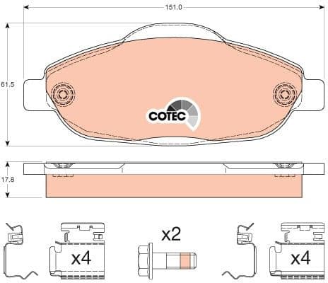 Brake pads front, Top Quality GDB1761 - image 3