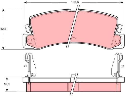 Brake Pad Set, disc brake GDB730 - image 2