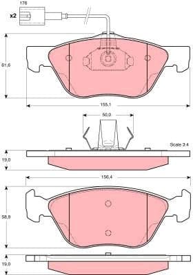 Brake Pad Set, disc brake GDB1362 - image 2