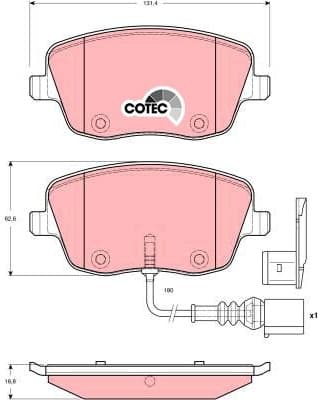 Brake Pad Set, disc brake COTEC GDB1472 - image 3