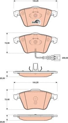 Brake Pad Set, disc brake COTEC GDB1809 - image 3