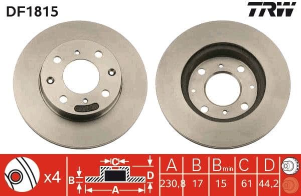 Brake Disc DF1815 - image 3