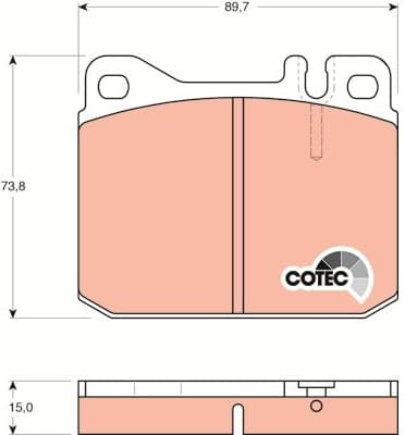 Brake Pad Set, disc brake COTEC GDB242 - image 3