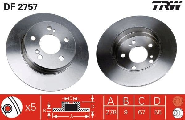 Brake Disc DF2757 - image 3