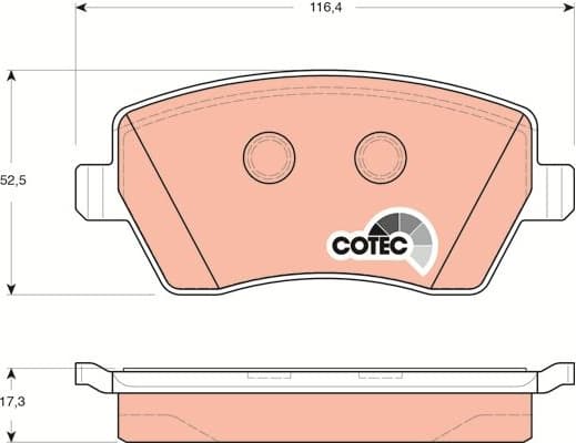 Brake Pad Set, disc brake COTEC GDB3332 - image 3