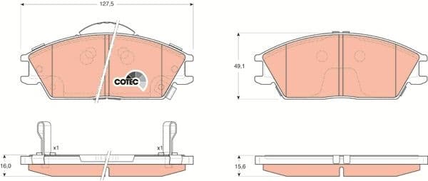 Brake Pad Set, disc brake COTEC GDB3331 - image 3