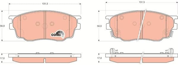 Brake Pad Set, disc brake COTEC GDB3309 - image 3