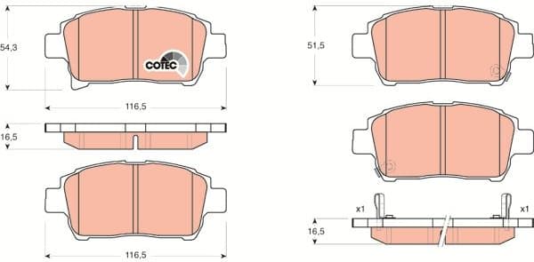 Brake Pad Set, disc brake COTEC GDB3317 - image 3