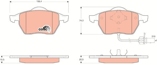 Brake Pad Set, disc brake COTEC GDB1440 - image 3