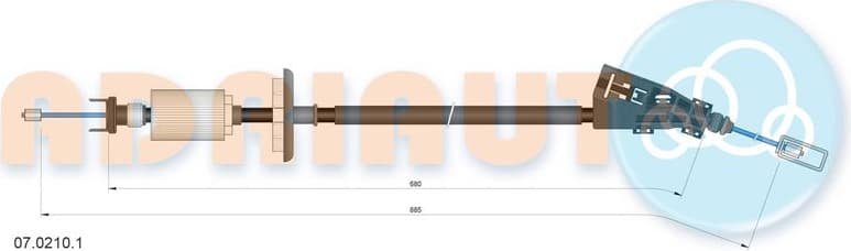 Cable Pull, parking brake 07.0210.1