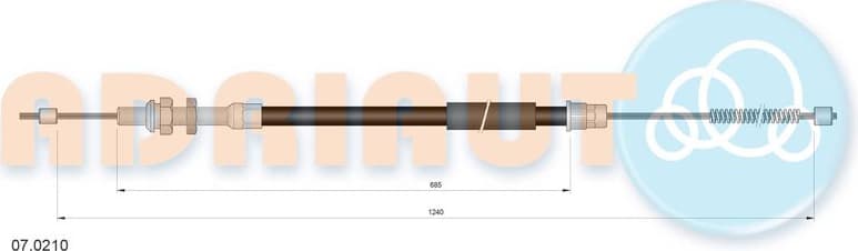 Cable Pull, parking brake 07.0210