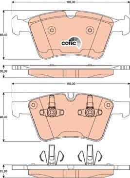 Brake Pad Set, disc brake COTEC GDB1797 - image 3