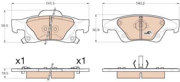 Brake pads rear, Top Quality GDB4448 - image 2