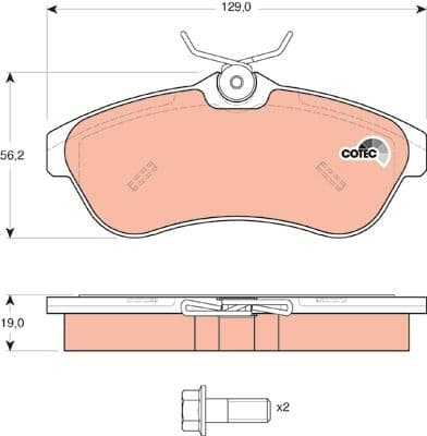 Brake Pad Set, disc brake COTEC GDB1496 - image 3