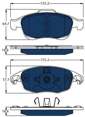 Brake Pad Set, disc brake ELECTRIC BLUE GDB1690BTE - image 2