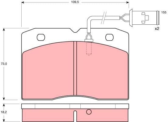 Brake Pad Set, disc brake GDB478 - image 3