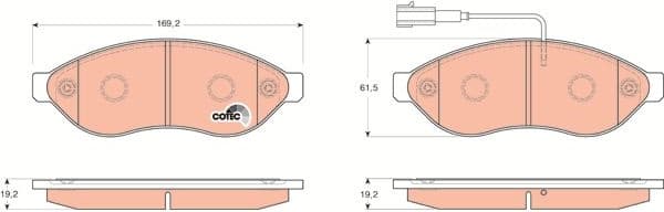 Brake pads front, Top Quality GDB1681 - image 2