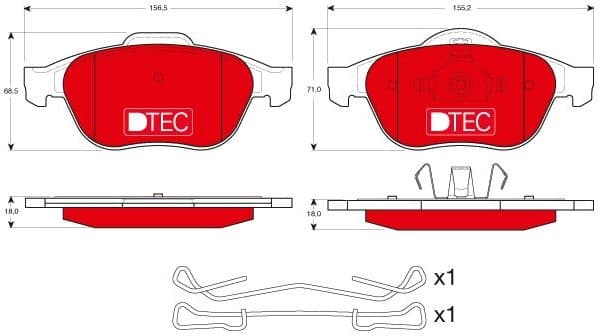 Brake Pad Set, disc brake DTEC COTEC GDB1468DTE - image 2