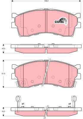 Brake Pad Set, disc brake COTEC GDB3285 - image 3