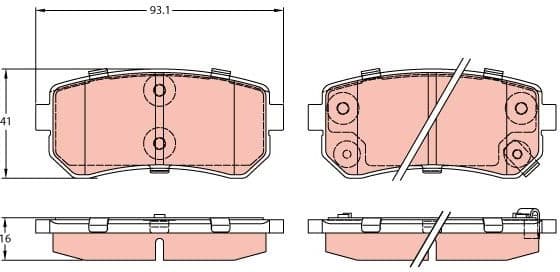 Brake pads rear, Top Quality GDB3421 - image 3