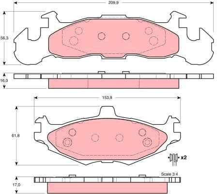 Brake Pad Set, disc brake GDB4003 - image 2