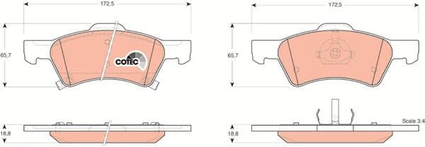 Brake Pad Set, disc brake COTEC GDB4129 - image 3