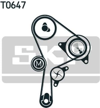 Timing belt kit with water pump SKF VKMC 06127 - image 2