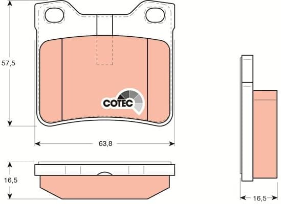 Brake Pad Set, disc brake COTEC GDB1276 - image 3