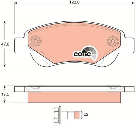 Brake Pad Set, disc brake COTEC GDB1633 - image 5