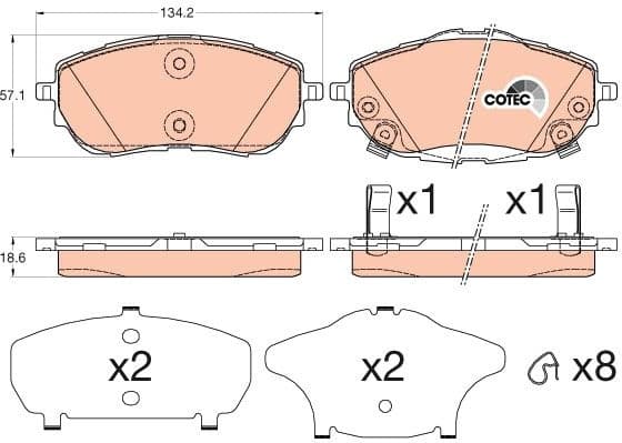 Brake pads front, Top Quality GDB3598 - image 4