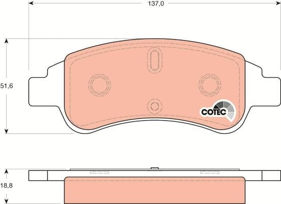 Brake Pad Set, disc brake COTEC GDB1563 - image 4