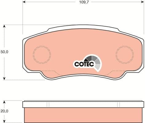Brake Pad Set, disc brake COTEC GDB1521 - image 3
