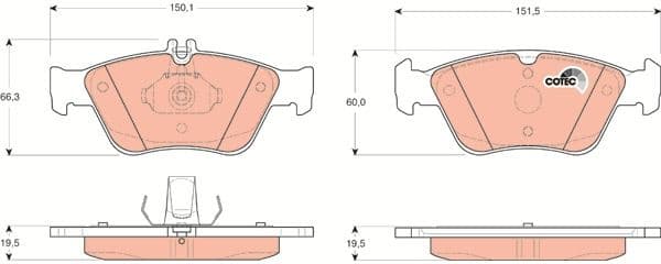 Brake pads front GDB1205 - image 3