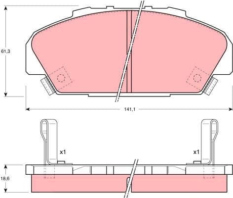 Brake Pad Set, disc brake GDB1137 - image 2