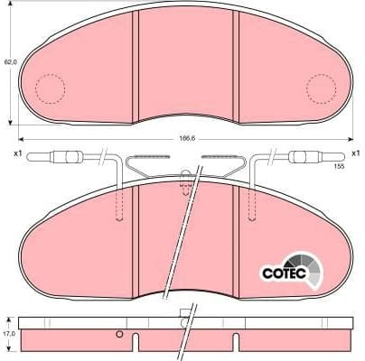 Brake Pad Set, disc brake COTEC GDB1077 - image 4