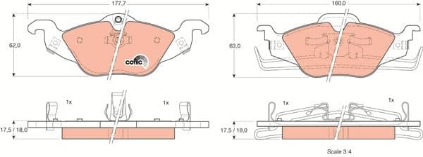 Brake Pad Set, disc brake COTEC GDB1351 - image 3