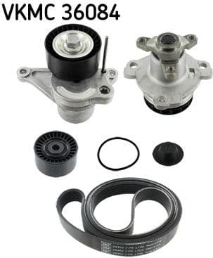 Water Pump + V-ribbed Belt Kit VKMC36084 - image 2